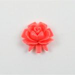 Plastic Carved No-Hole Flower - Rose 18MM CORAL