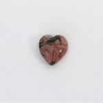 Gemstone Flat Back Carved Scarab - Heart 12x11MM RHODONITE