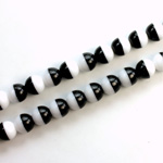 Czech Pressed Glass Bead - Smooth Round 06MM WHITE-BLACK