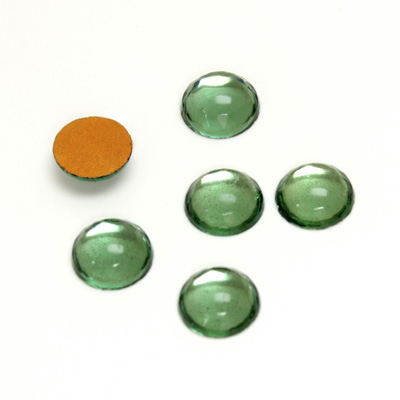 Glass Medium Dome Foiled Cabochon - Round 09MM TURMALINE