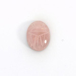 Gemstone Flat Back Carved Scarab 16x12MM ROSE QUARTZ