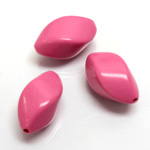 Plastic Bead - Twist 22x13MM BRIGHT PINK