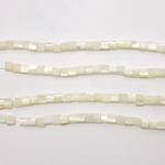 Shell Bead - Cube Smooth 04x4MM WHITE MOP