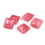 Glass Point Back Buff Top Stone Opaque Doublet - Square 08x8MM PINK MOONSTONE