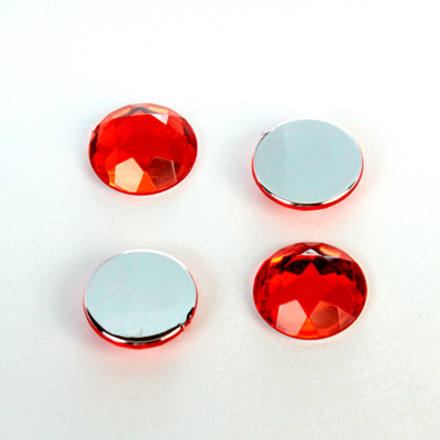 Plastic Flat Back Foiled Rose Cut Rhinestone - Round 13MM HYACINTH