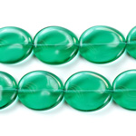 Czech Pressed Glass Bead - Potato Chip 20x18MM EMERALD