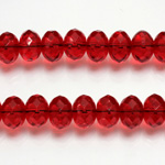 Czech Glass Fire Polish Bead - Rondelle Donut 09x6MM RUBY