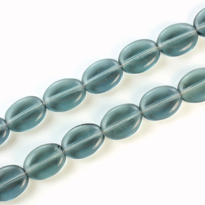 Czech Pressed Glass Bead - Flat Oval 12x9MM MONTANA