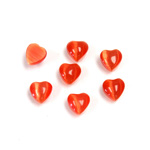 Fiber-Optic Cabochon - Heart 06MM CAT'S EYE ORANGE