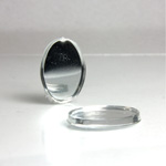 Plastic Flat Back Foiled Mirror - Oval 18x13MM CRYSTAL