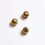 Brass Corrugated Bead - Lead Safe Round 04MM RAW