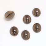 Glass Medium Dome Lampwork Cabochon - Oval 10x8MM GREY CAT'S EYE