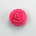 Plastic Carved No-Hole Flower - Round 20MM MATTE PINK