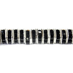 Czech Rhinestone Rondelle - Square 04.5MM JET-SILVER