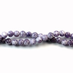 Glass Millefiori Bead - Round 04MM AMETHYST WHITE (34)