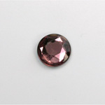 Glass Flat Back Rose Cut Fancy Foiled Stone - Round 13MM LT AMETHYST