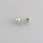 Metalized Plastic Smooth Bead with 2.5MM Hole - Round 06MM SILVER