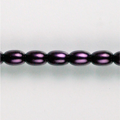 Czech Glass Pearl Bead - Oval 06x4MM AMETHYST 70979