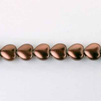 Czech Glass Pearl Bead - Heart 08x8MM DARK BROWN 70419