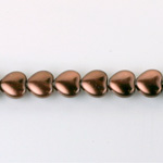 Czech Glass Pearl Bead - Heart 08x8MM DARK BROWN 70419