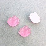 Plastic Flat Back Foiled Flower -  14MM MATTE ROSE