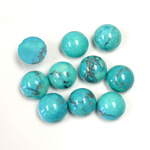 Gemstone Cabochon - Round 08MM HOWLITE DYED CHINESE TURQ