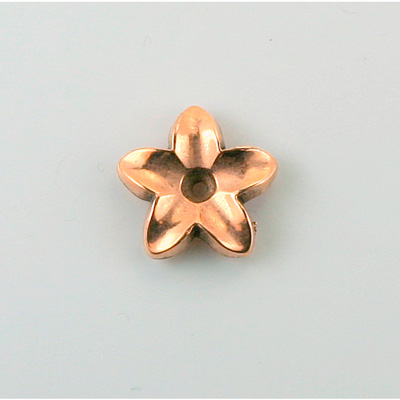 Plastic Flower with Center Hole Metalized - 16MM ANTIQUE COPPER