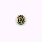German Glass Flat Back Engraved Victorian Intaglio - Oval 10x8MM GOLD on JET