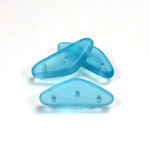 Czech Pressed Glass Bead -Triangle Rondelle 22x8MM MATTE AQUA