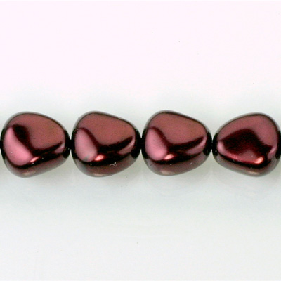 Czech Glass Pearl Bead - Potato 16x14MM GARNET 70499