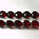 Czech Glass Fire Polish Bead - Round 10MM GARNET