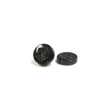 Glass Flat Back Intaglio - Warrior Head Round 9MM JET Left Facing