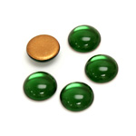 Glass Medium Dome Foiled Cabochon - Round 11MM TURMALINE