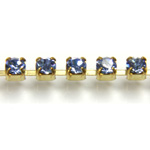 Preciosa Crystal Rhinestone Cup Chain - PP24 (SS12) LT SAPPHIRE-RAW