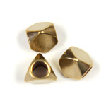 Brass Machine Made Bead - Fancy Triangle 05.5MM RAW BRASS Large Hole