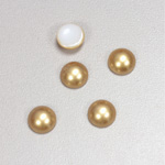 Glass Medium Dome Cabochon Pearl Spray Finish - Round 09MM GOLD