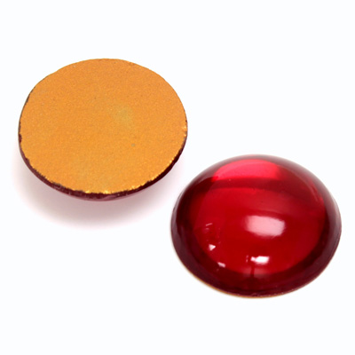 Glass Medium Dome Foiled Cabochon - Round 21MM RUBY