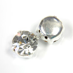 Crystal Stone in Metal Sew-On Setting - Chaton SS40 CRYSTAL-SILVER