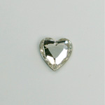 Glass Flat Back Rose Cut Fancy Foiled Stone  - Heart 12x11MM CRYSTAL