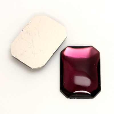 Glass Medium Dome Foiled Cabochon - Cushion Octagon 25x18MM AMETHYST