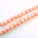 Czech Pressed Glass Bead - Smooth Matrix Round 06MM COATED CORAL MATRIX