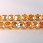 Czech Glass Fire Polish Bead - Round 08MM ORANGE AB 45102