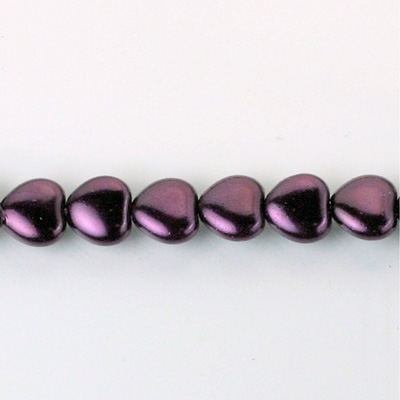 Czech Glass Pearl Bead - Heart 08x8MM AMETHYST 70979