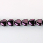 Czech Glass Pearl Bead - Heart 08x8MM AMETHYST 70979