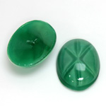 Glass Medium Dome Lampwork Cabochon - Oval 25x18MM STAR EMERALD