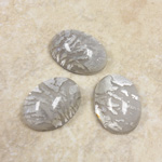 Glass Medium Dome Lampwork Cabochon - Oval 18x13MM OPAL GREY (05121)
