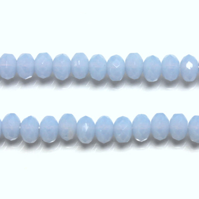 Czech Glass Fire Polish Bead - Rondelle Donut 05x3MM OPAL BLUE