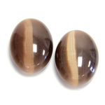 Fiber-Optic Cabochon - Oval 25x18MM CAT'S EYE BROWN