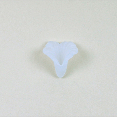 German Plastic Flower with Hole - Fluted Orchid 17x15MM MATTE CRYSTAL