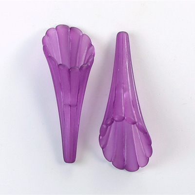 German Plastic Flower with Hole - Trumpet 31x12MM MATTE AMETHYST